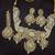 White moissanite double stones pearls bridal jewellery set