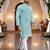  sky blue  schifli embroidered men's  art silk kurta