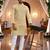  yellow  schifli embroidered men's  art silk kurta