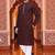  maroon  linen plain men's kurta