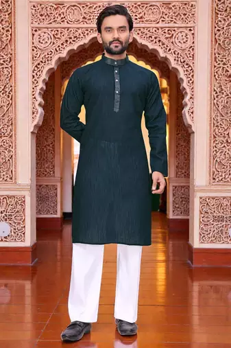  linen plain men's kurta