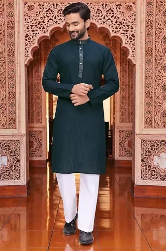  linen plain men's kurta