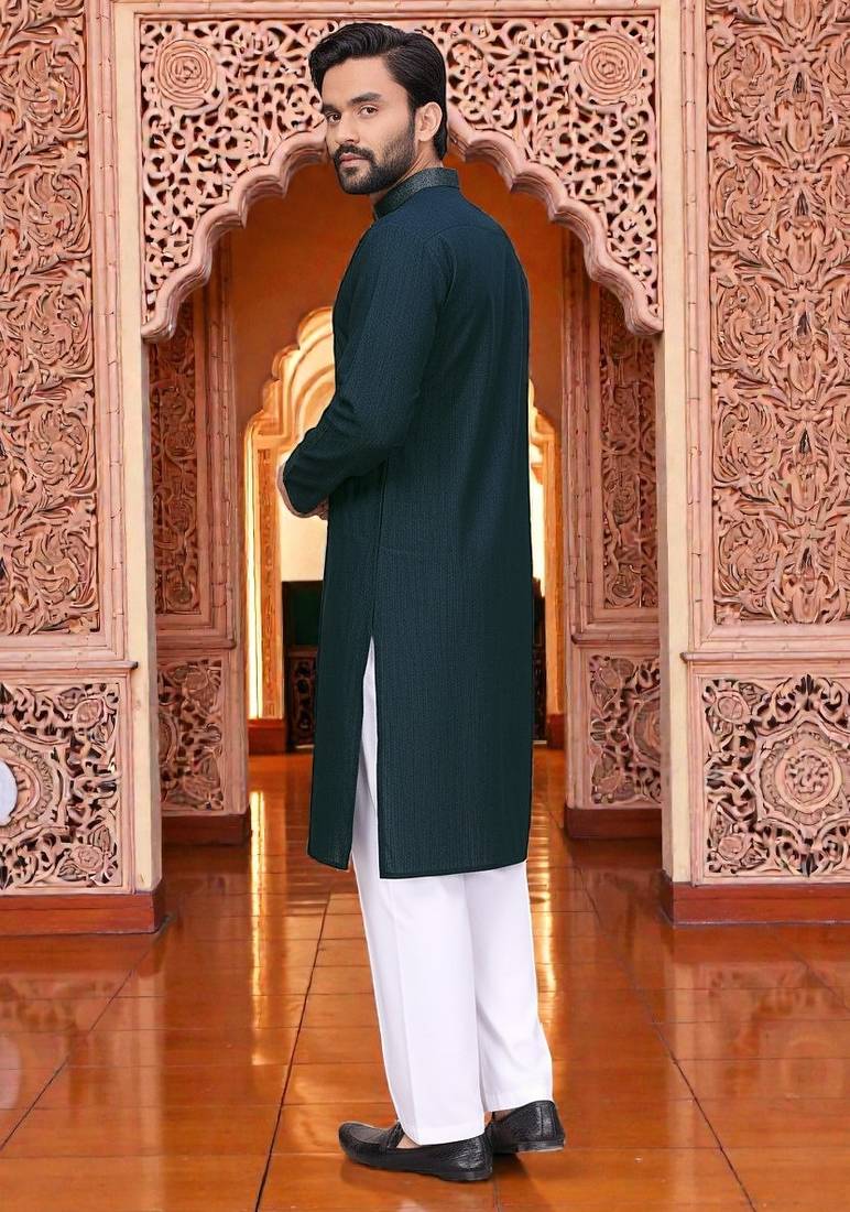  linen plain men's kurta