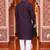  wine  linen plain men's kurta