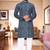  blue  bandhej foil print  men's rayon  kurta