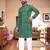  green   bandhej foil print  men's rayon  kurta