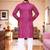  pink   bandhej foil print  men's rayon  kurta