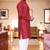  red  bandhej foil print  men's rayon  kurta