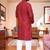  red  bandhej foil print  men's rayon  kurta