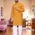  yellow  bandhej foil print  men's rayon  kurta