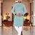  green  chikankari embroidered men's  silk kurta