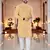  yellow  chikankari embroidered men's  silk kurta