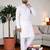 whitee chikankari embroidered men's  rayon kurta