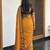 Orange blended cotton embroidered zari work saree with blouse