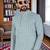 green  chikankari embroidered men's  rayon kurta