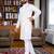 whitee  chikankari embroidered men's  rayon kurta