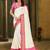 White pink pure silk  zari work saree with blouse