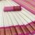 White pink pure silk  zari work saree with blouse