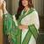 White green pure silk  zari work saree with blouse