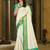 White green pure silk  zari work saree with blouse