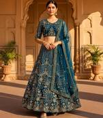 Green Sequins and Codding Embroidery Work lehenga choli