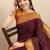 Brown pure silk  zari work saree with blouse