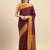 Brown pure silk  zari work saree with blouse
