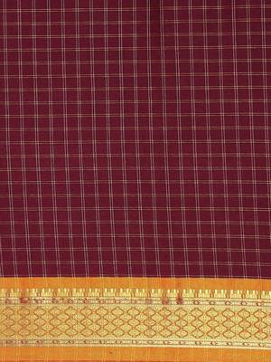 Brown pure silk  zari work saree with blouse 4