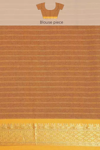 Brown pure silk  zari work saree with blouse
