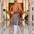  orange  crochet embroidered men's  rayon kurta