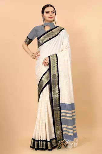 Black pure silk  zari work saree with blouse
