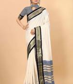 Black pure silk  zari work saree with blouse
