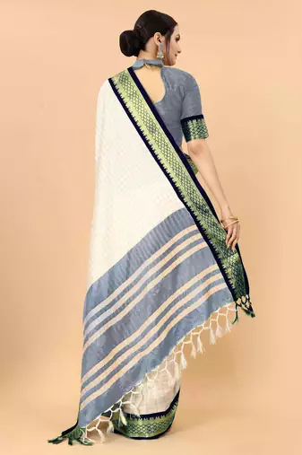 Black pure silk  zari work saree with blouse