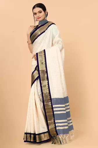 Black pure silk  zari work saree with blouse