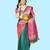 Green jacquard  zari work saree with blouse