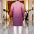  pink  crochet embroidered men's  rayon kurta