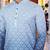  sky blue  crochet embroidered men's  rayon kurta