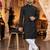  black embroidered men's  silk kurta
