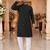  black embroidered men's  silk kurta