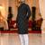  black embroidered men's  silk kurta
