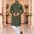 mahendi embroidered men's  silk kurta