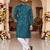  blue embroidered men's  silk kurta
