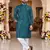  blue embroidered men's  silk kurta