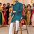  blue embroidered men's  silk kurta
