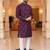  wine embroidered men's  silk kurta