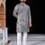 Blue  chikankari embroidered   men's  viscose rayon kurta