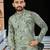 Green  chikankari embroidered   men's  viscose rayon kurta