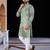 Green  chikankari embroidered   men's  viscose rayon kurta