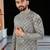 Grey  chikankari embroidered   men's  viscose rayon kurta