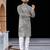 Grey  chikankari embroidered   men's  viscose rayon kurta
